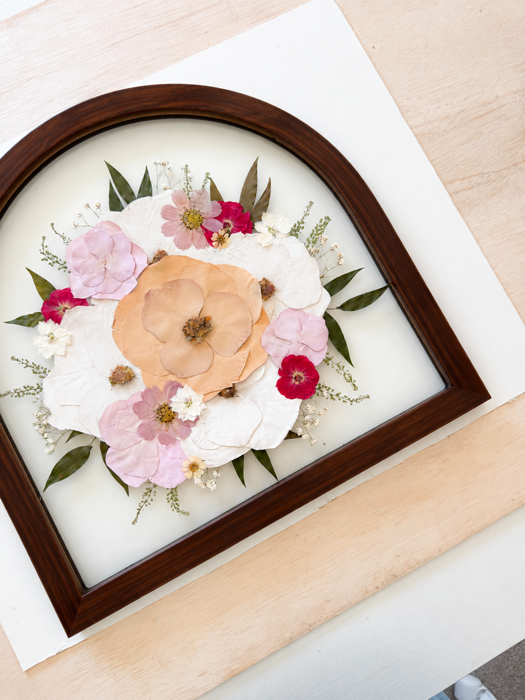 14×14 Arch Custom Pressed Flower Frame