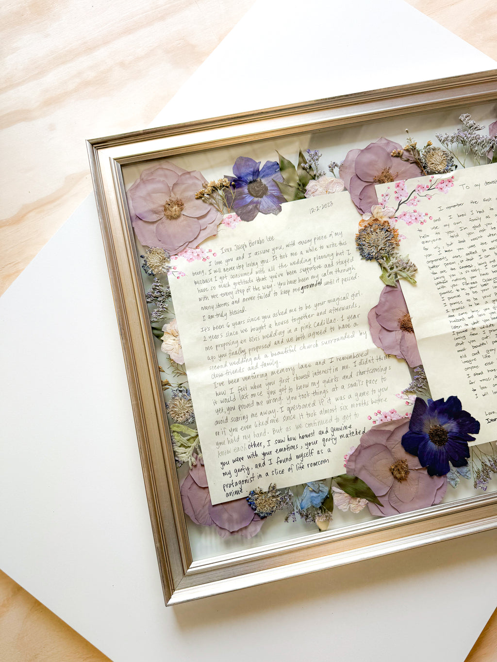 20×20 Custom Pressed Flower Frame