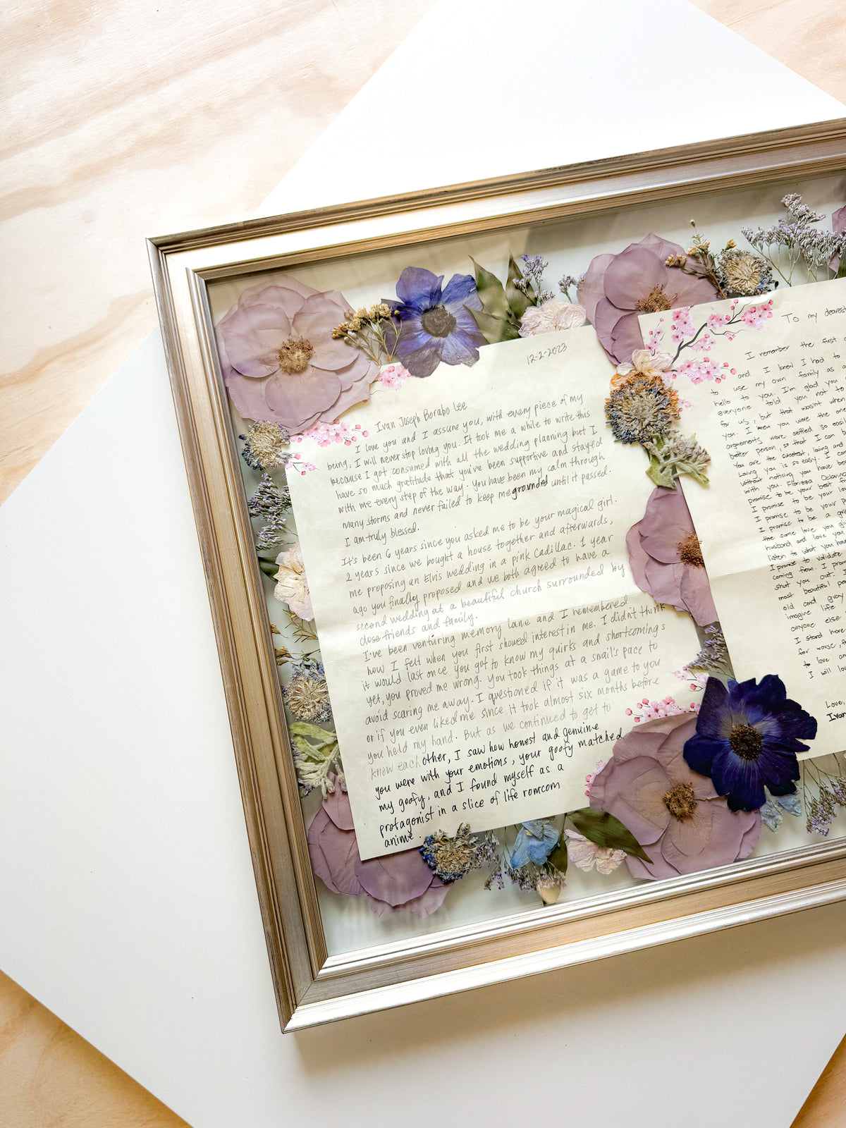 20×20 Custom Pressed Flower Frame