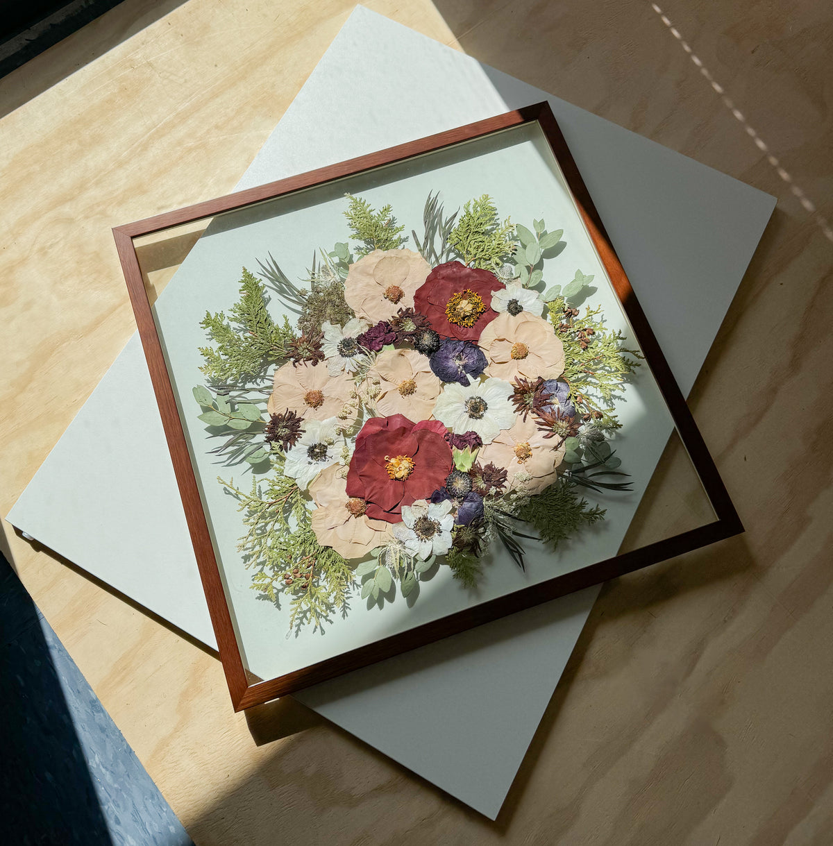 20×20 Custom Pressed Flower Frame